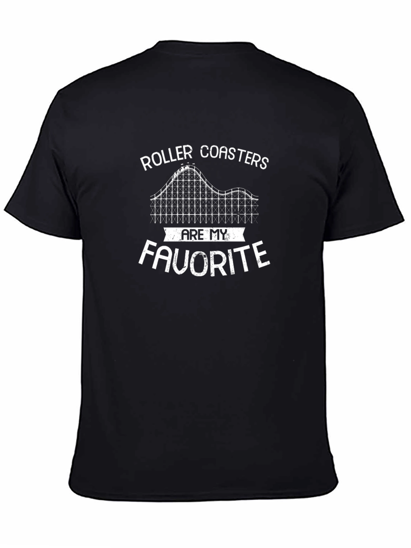 Black Roller Coaster Fan T-Shirt - My Favorite Ride! view 4