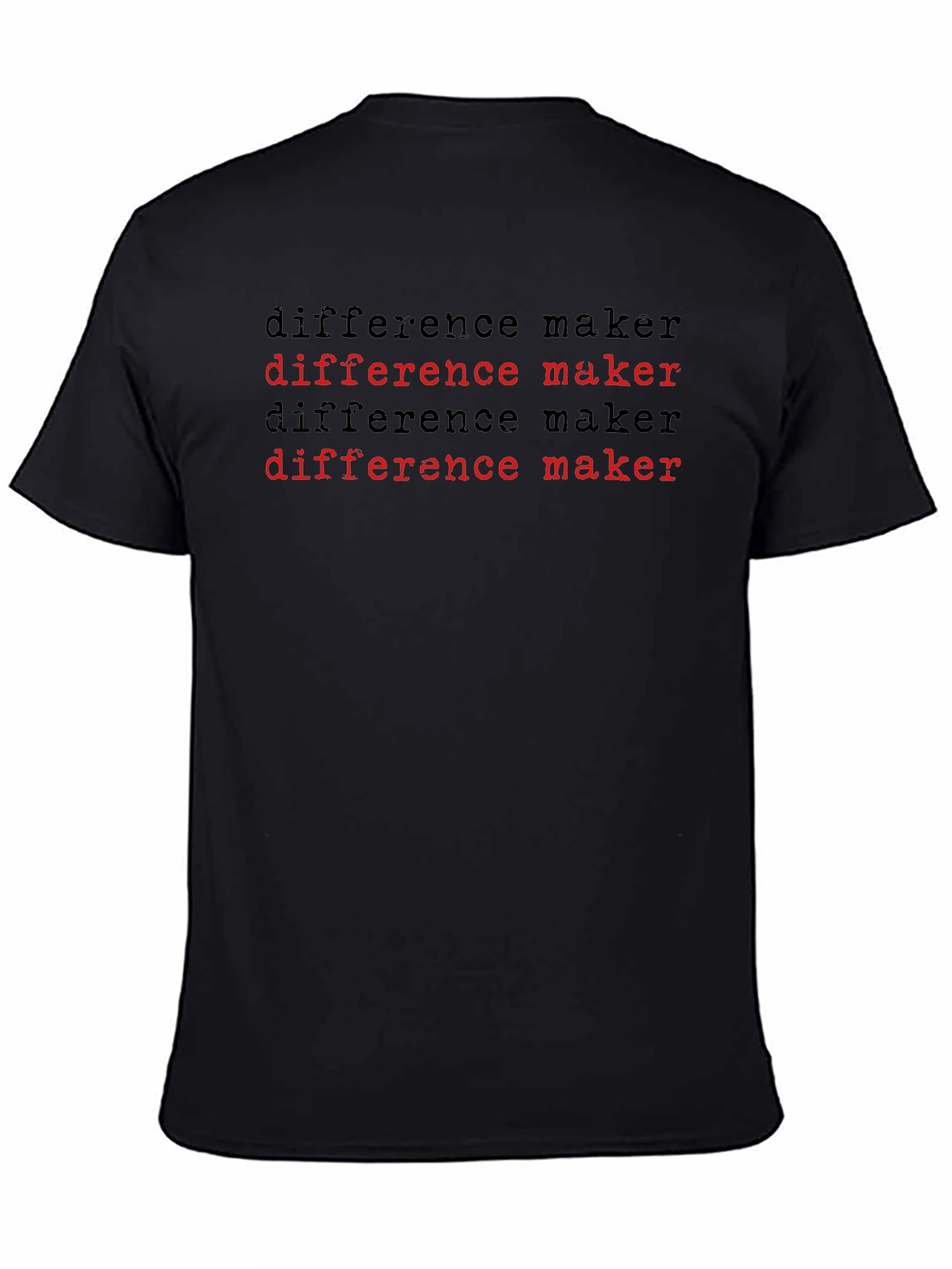 Black Difference Maker Graphic T-Shirt view 4