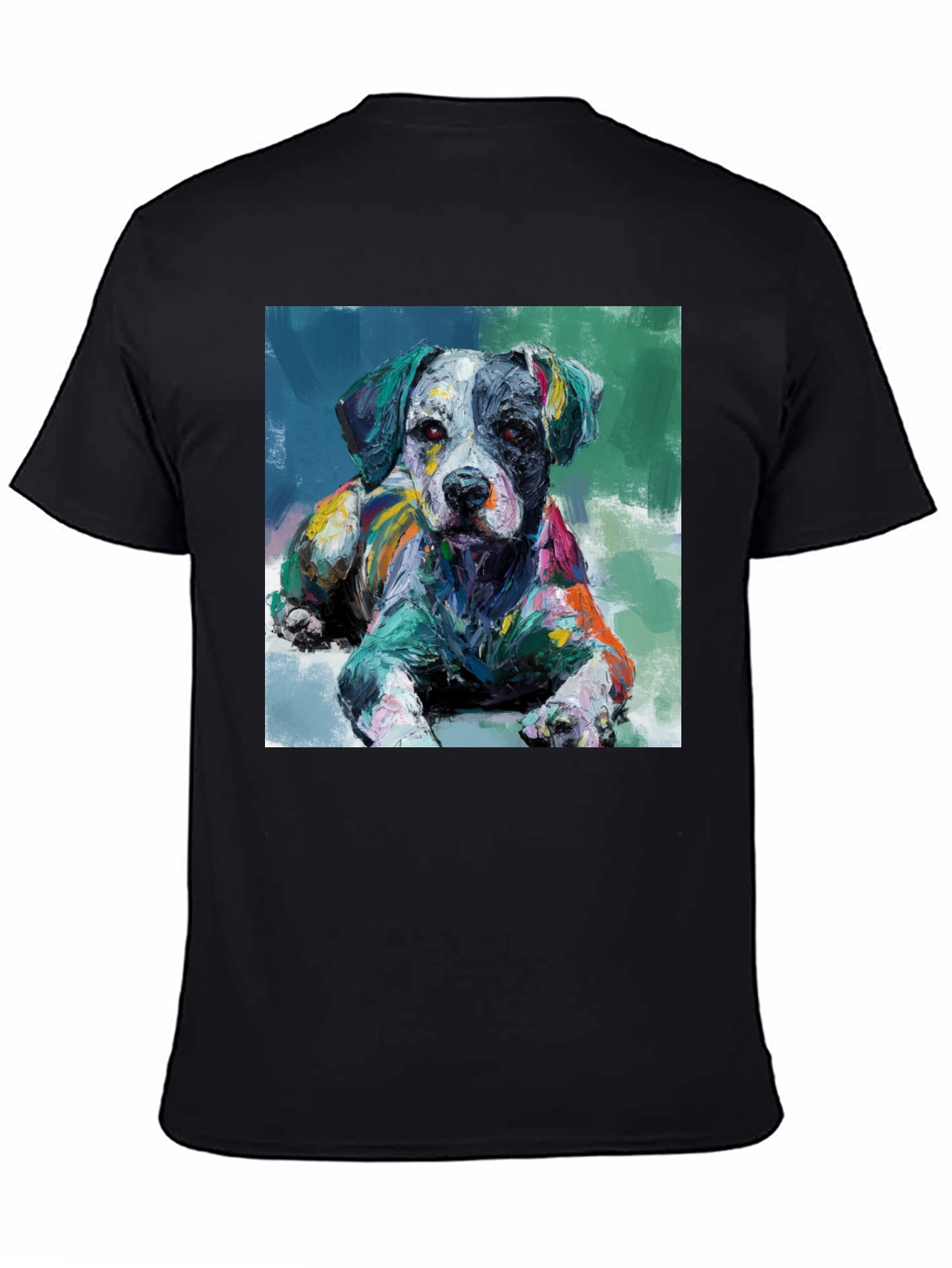 Black Dog Painting Black T-Shirt view 4