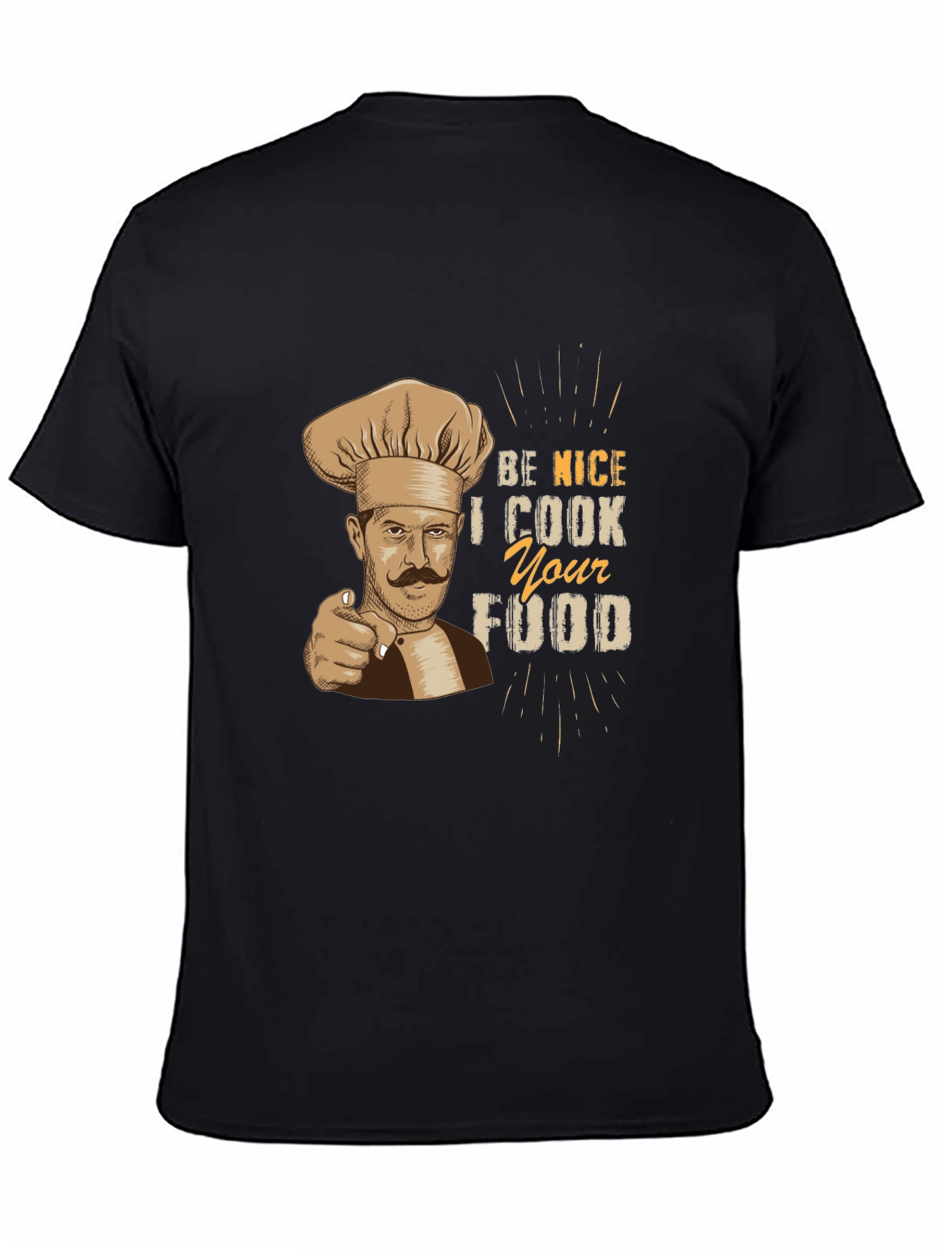 Black Be Nice I Cook Your Food Graphic Tee view 4