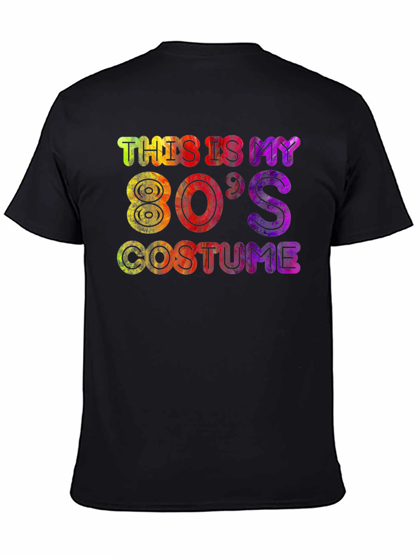 Black 80's Costume T-Shirt - Retro Party Tee view 4