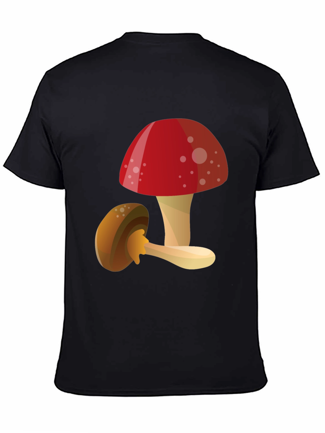 Black Mushroom Graphic T-Shirt - Funky Casual Tee view 4