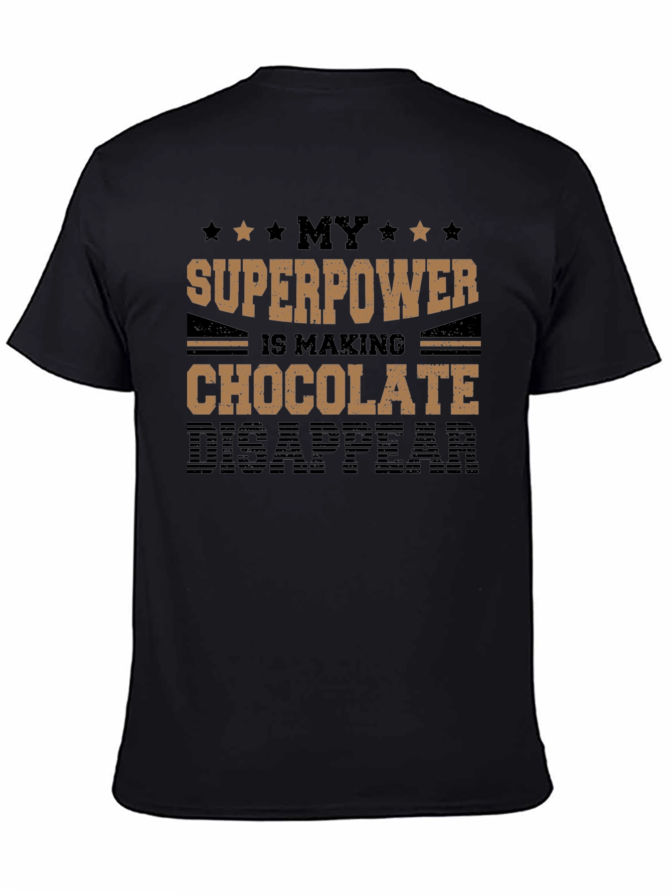 Black Chocolate Disappearing Superpower T-Shirt view 4