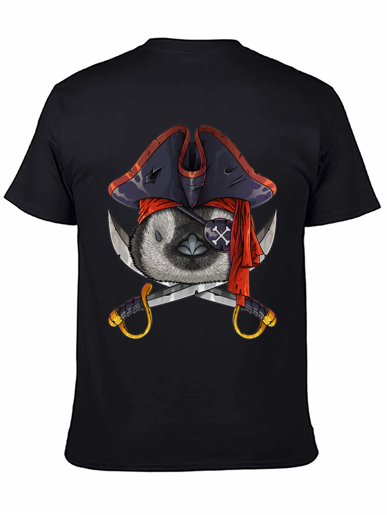 Black Pirate Raccoon Graphic T-Shirt view 4