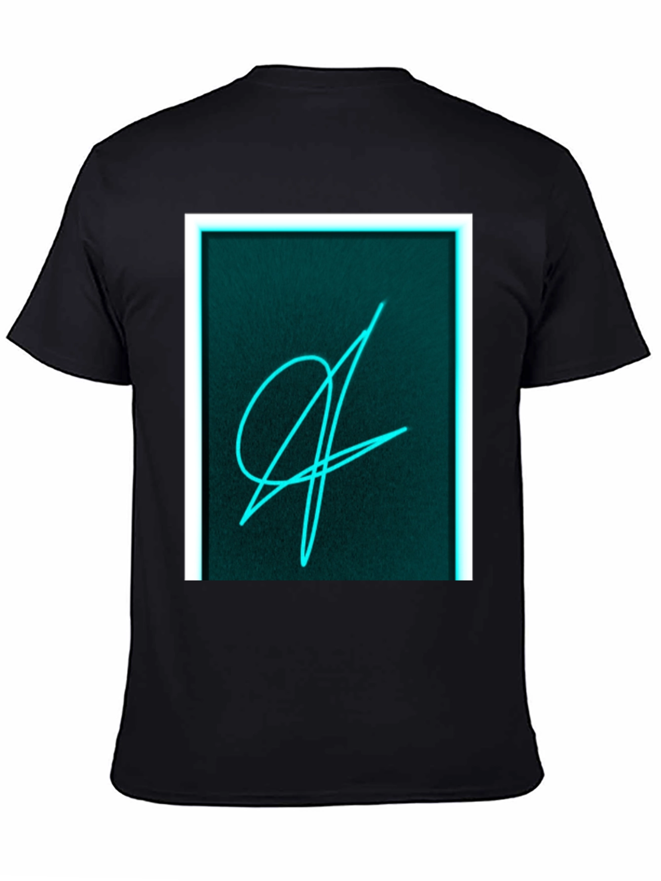 Black Neon Scribble Graphic Black T-Shirt view 4