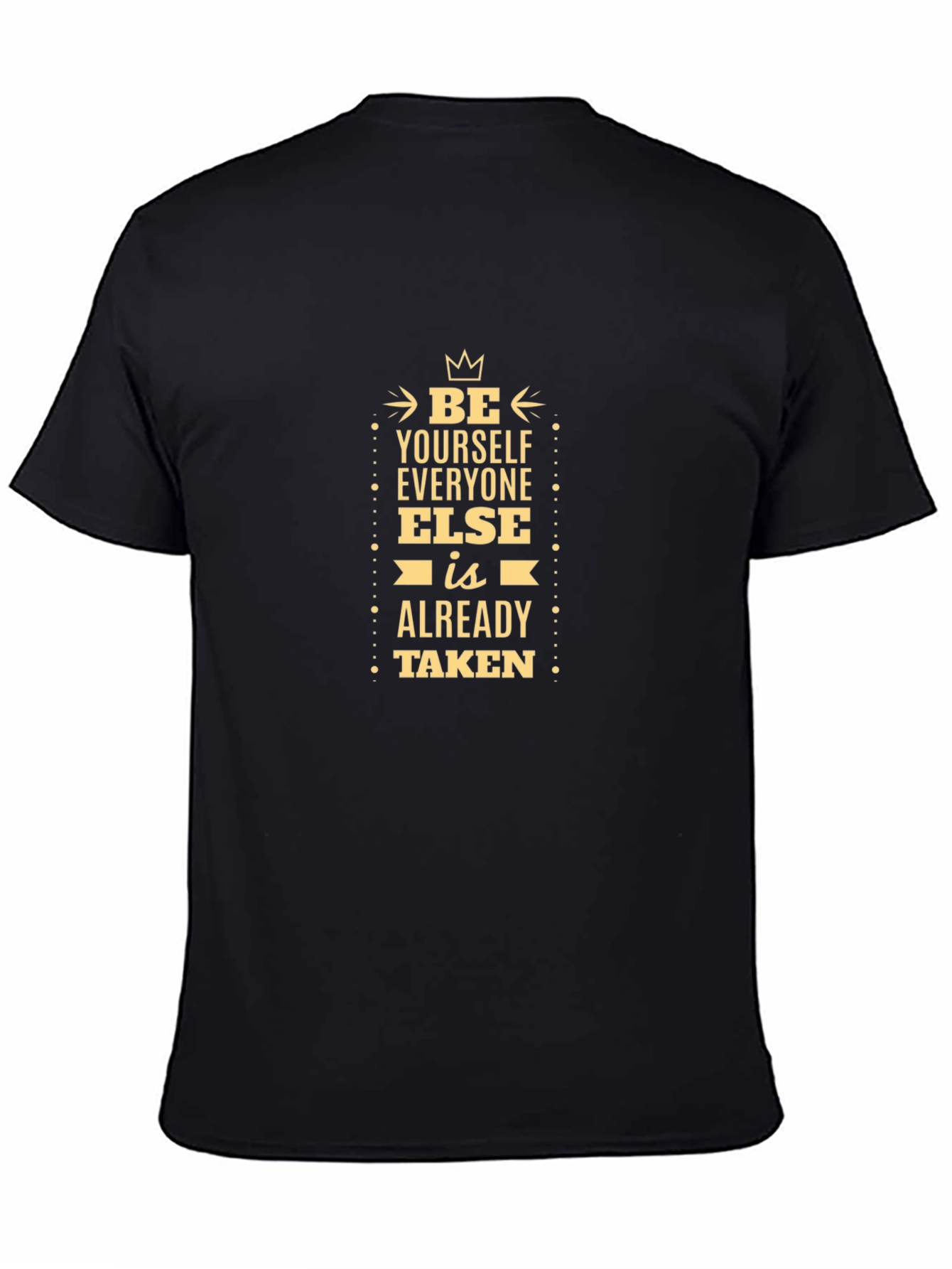 Black Be Yourself T-Shirt - Motivational Graphic Tee view 4