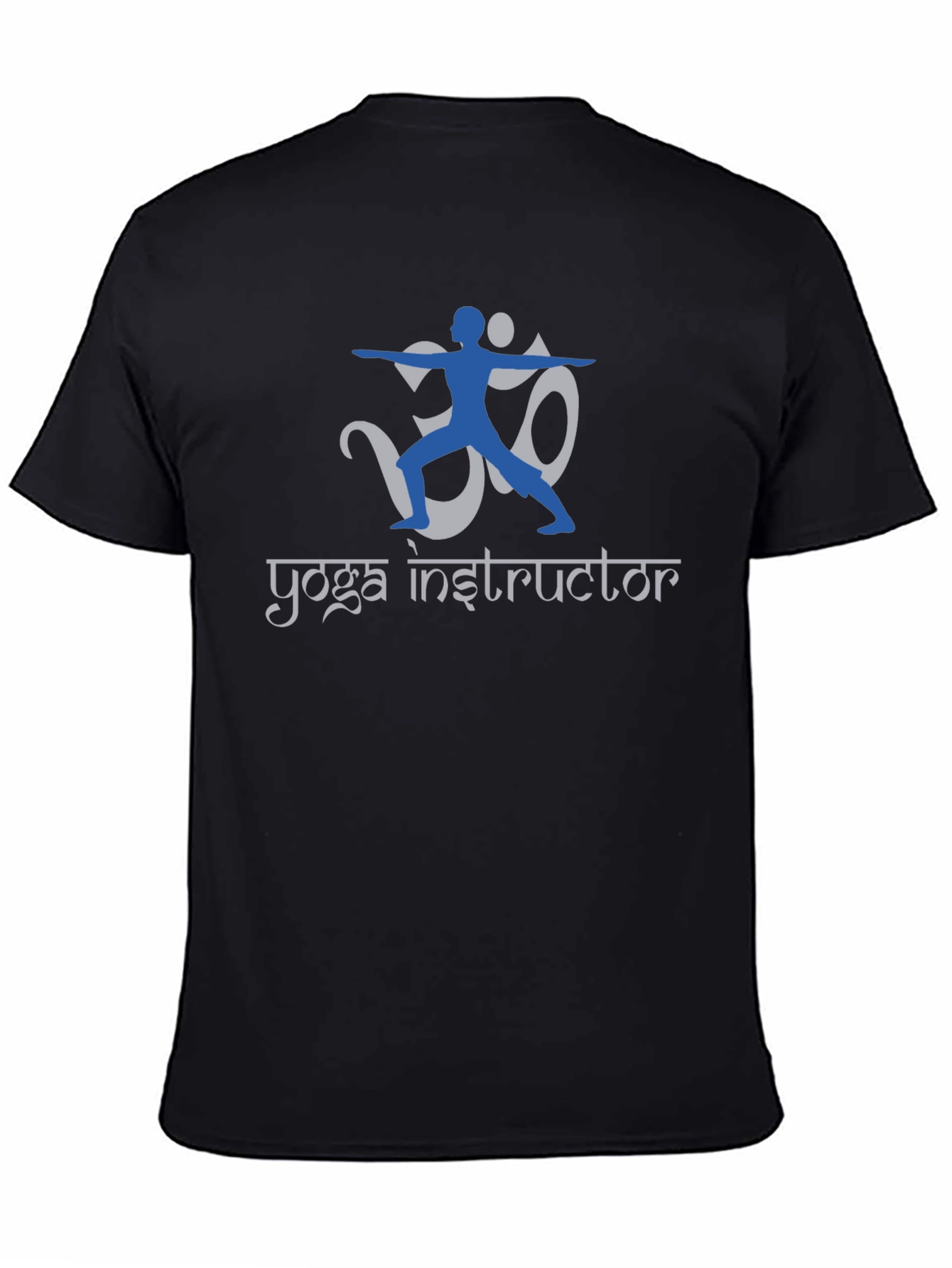 Black Yoga Instructor Graphic Tee - Relaxed Fit Black T-Shirt view 4
