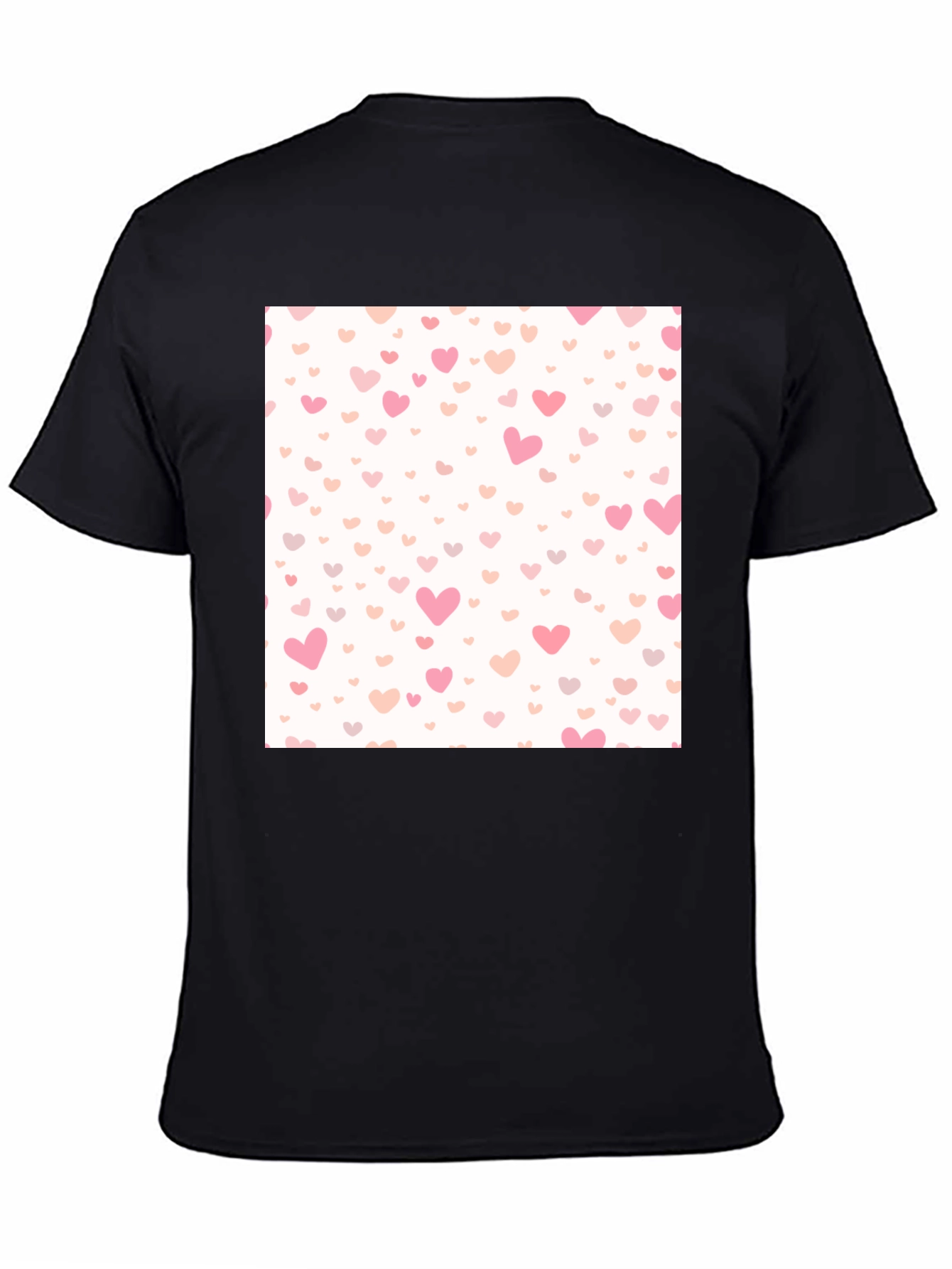 Black Heart Pattern Tee - Black Valentine's Day Shirt view 4