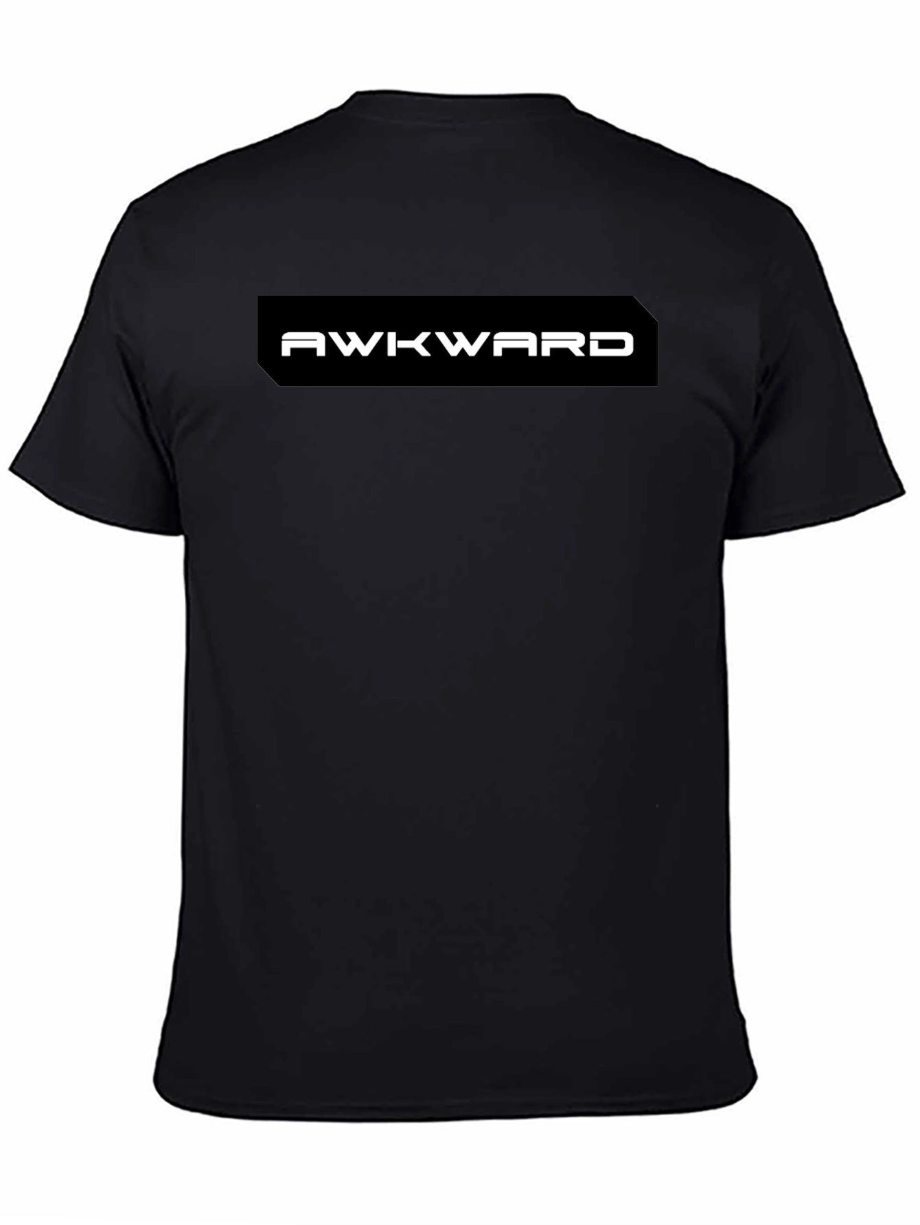 Black Awkward Graphic Tee - Black Casual T-Shirt view 4