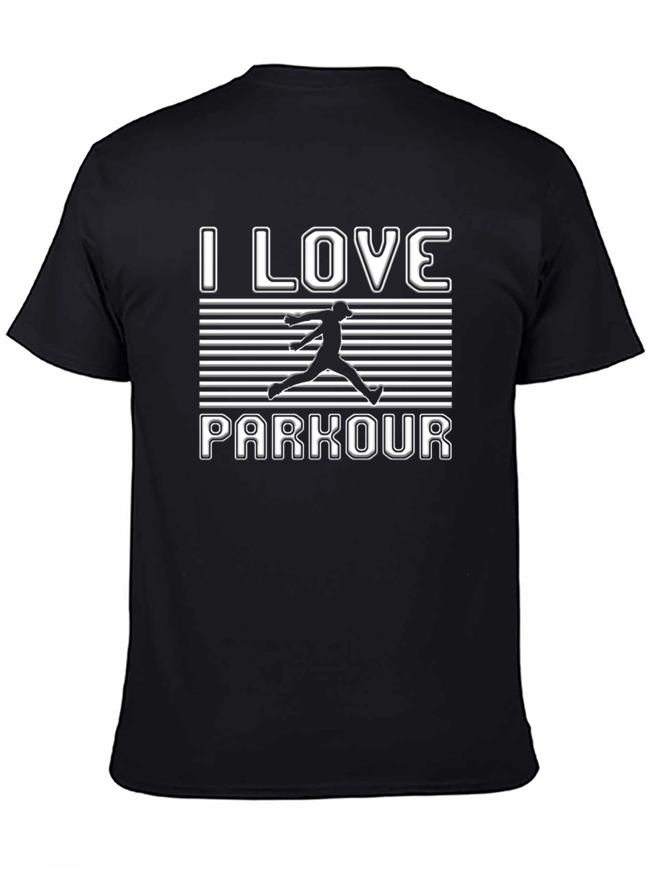 Black I Love Parkour Black T-Shirt - Athletic Streetwear view 4