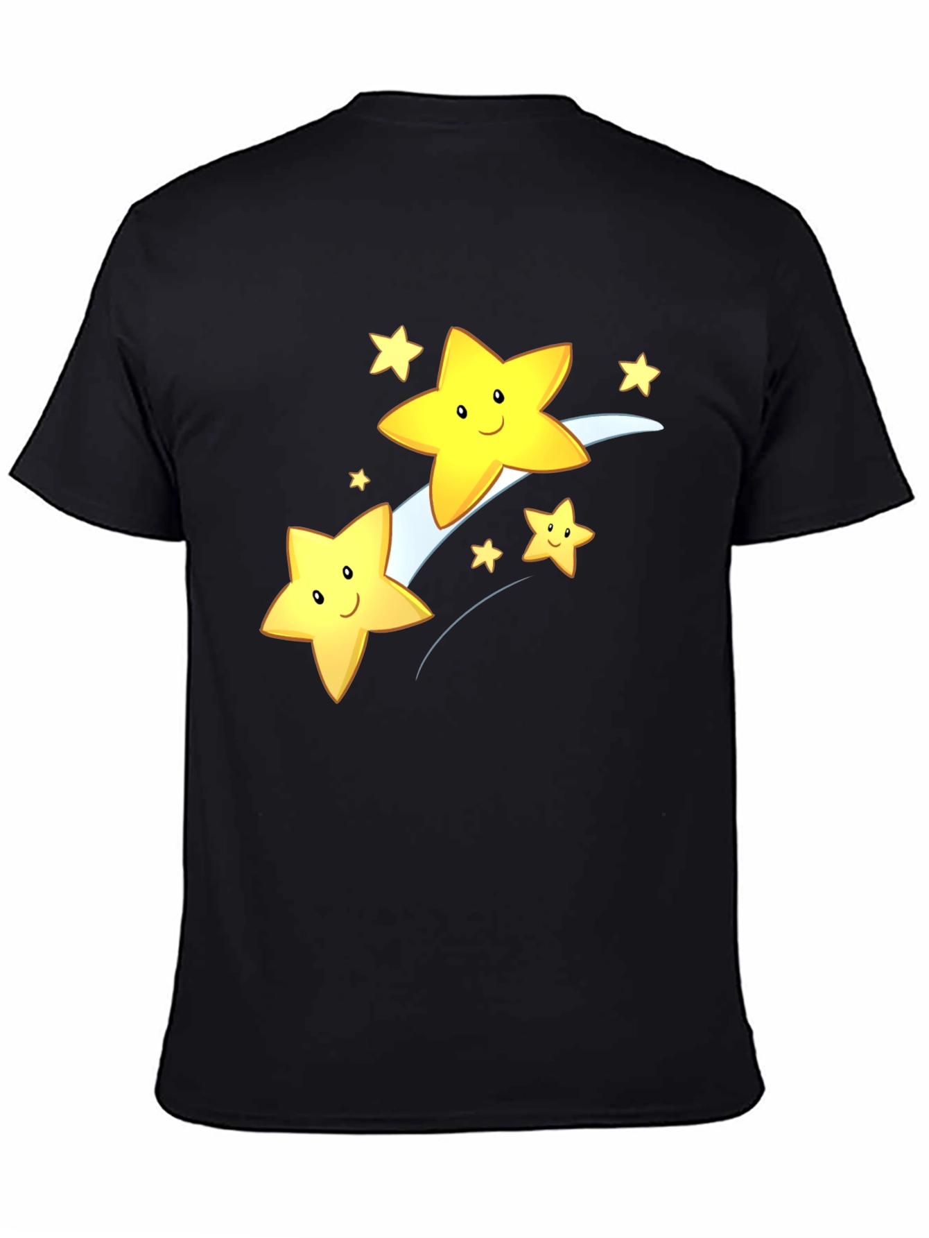 Black Shooting Star Graphic Tee - Black Cotton Blend view 4