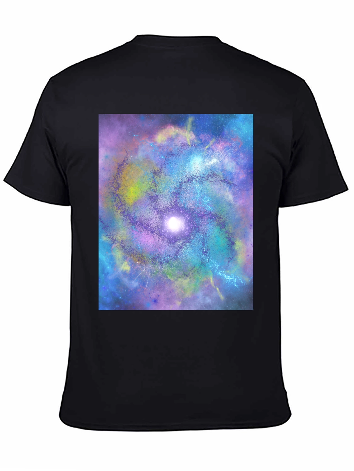 Black Galaxy Swirl Graphic Tee - Black Cotton Comfort view 4