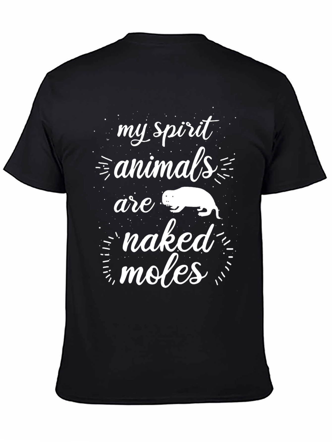 Black Naked Mole Rat Spirit Animal Graphic T-Shirt view 4