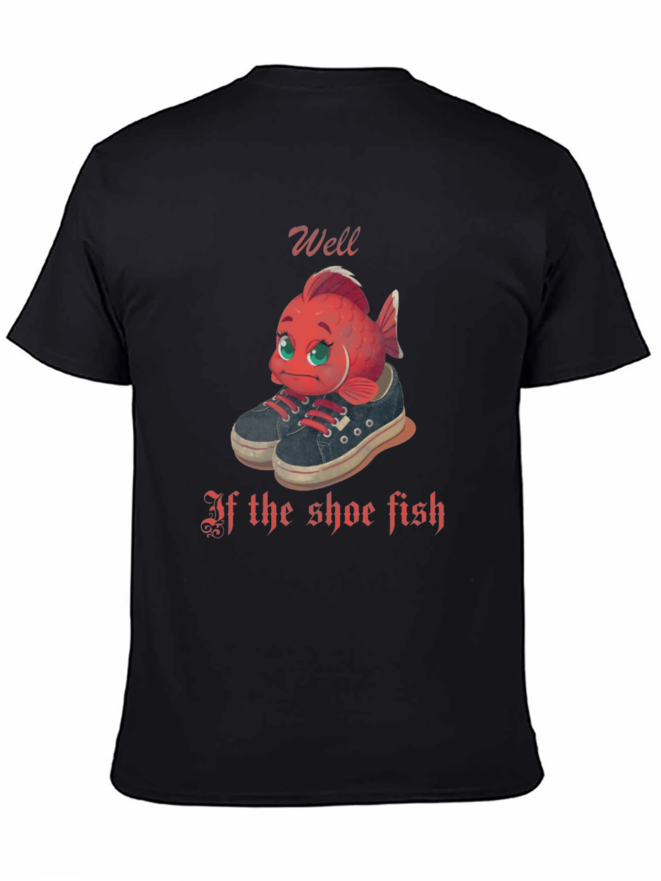 Black Shoe Fish T-Shirt - Novelty Graphic Tee view 4