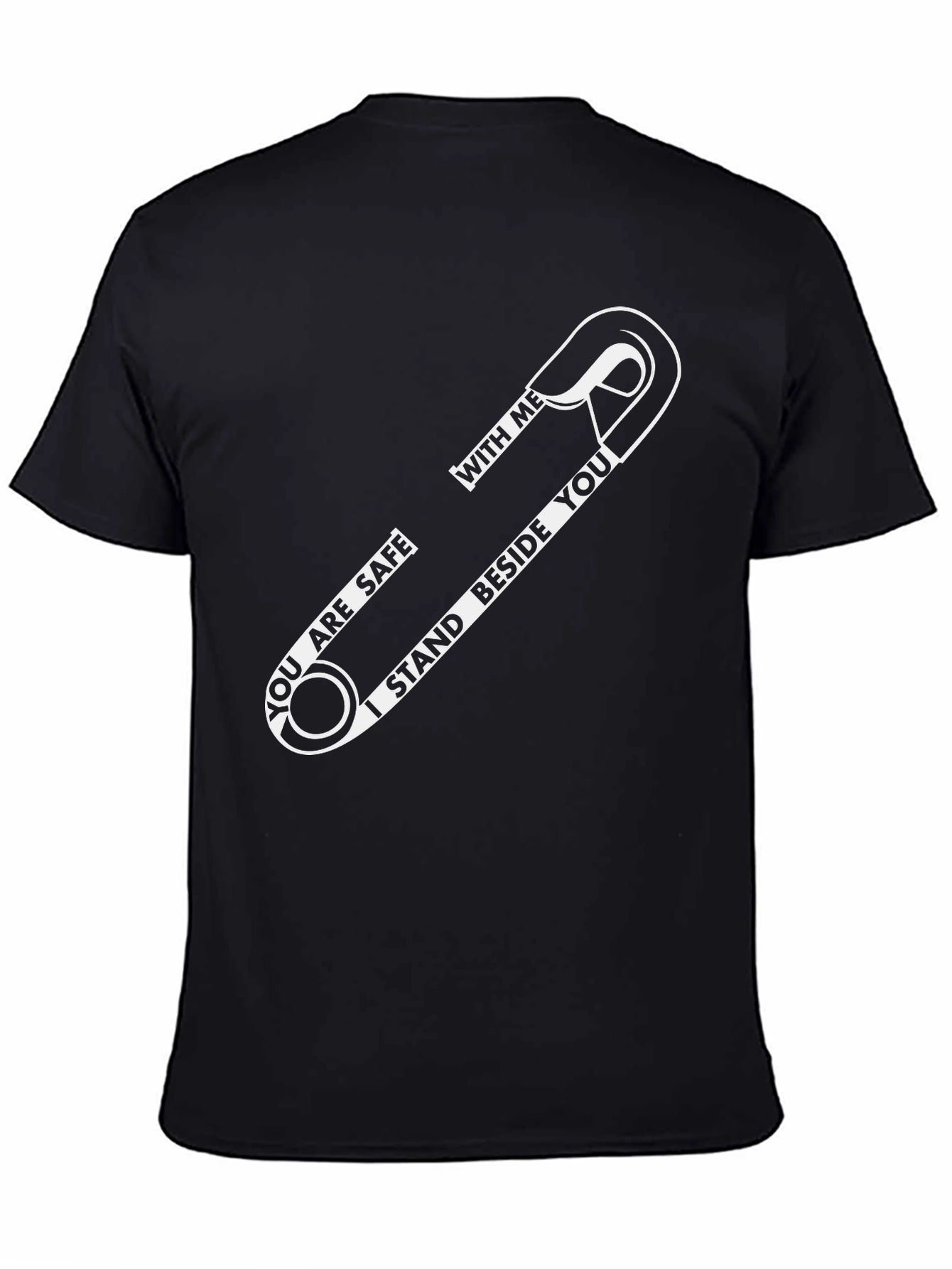 Black Safety Pin Graphic Tee - You Are Safe With Me view 4