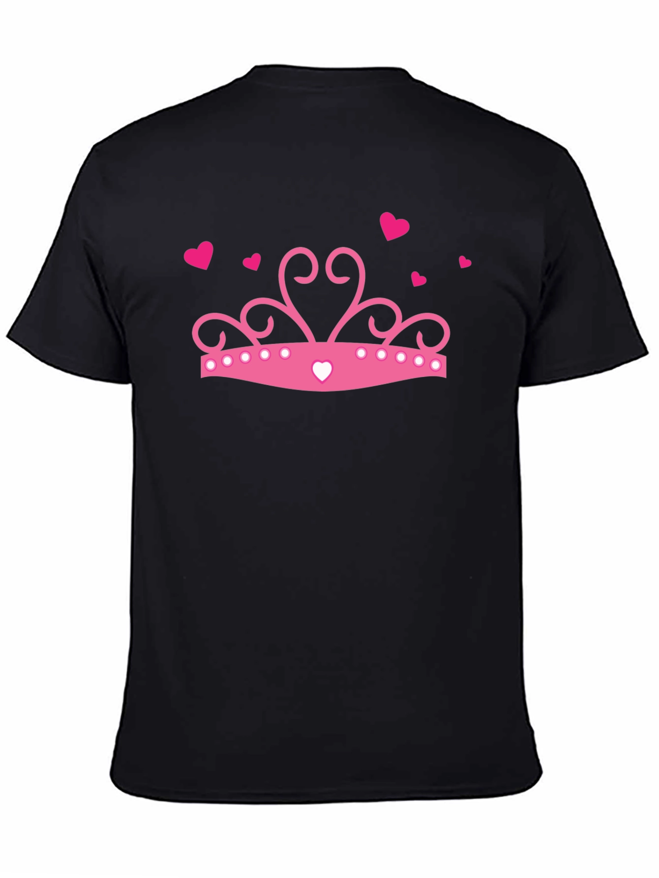 Black Pink Crown Hearts Black T-Shirt view 4