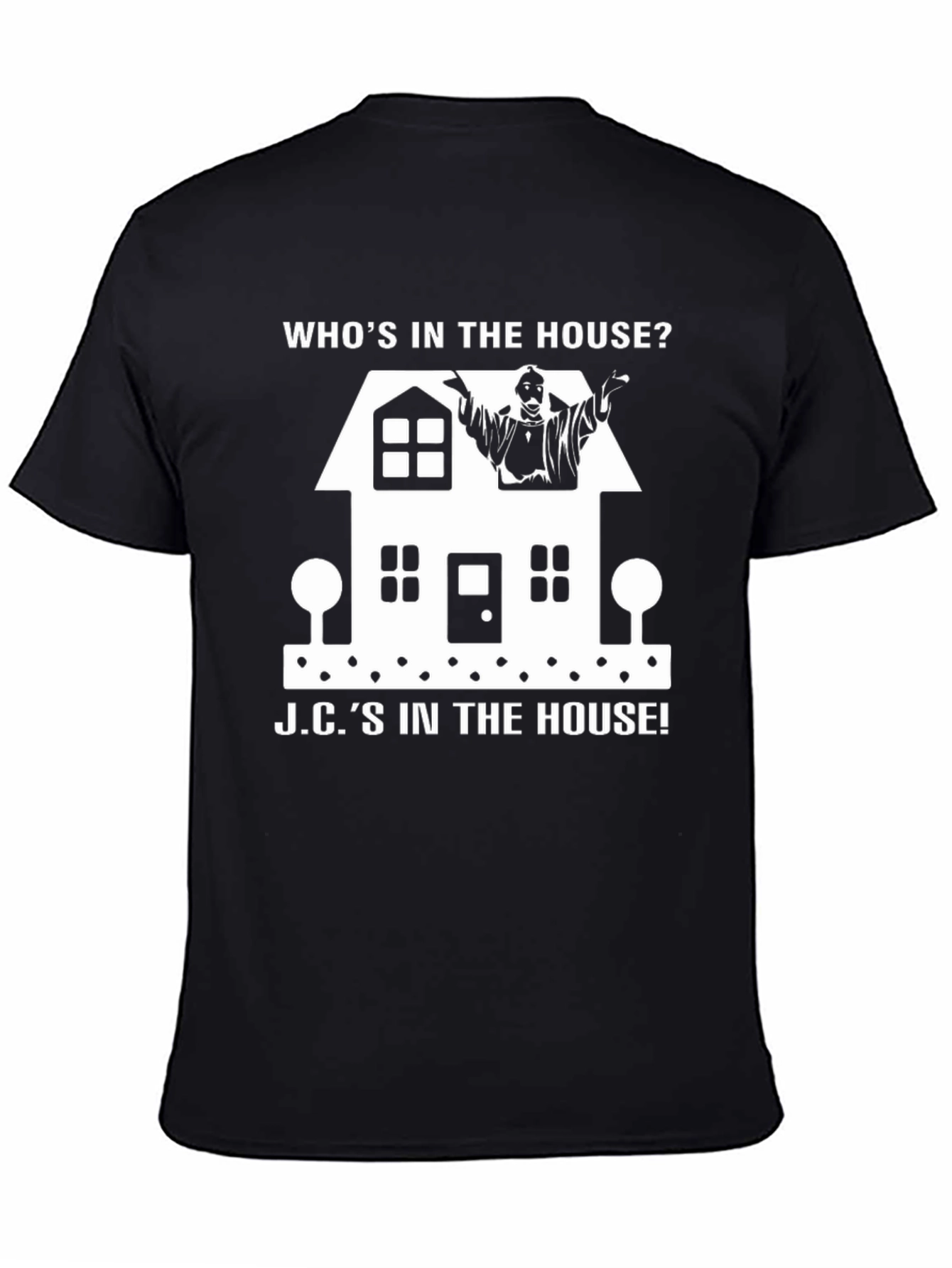 Black Who's in the House? Graphic Novelty T-Shirt view 4