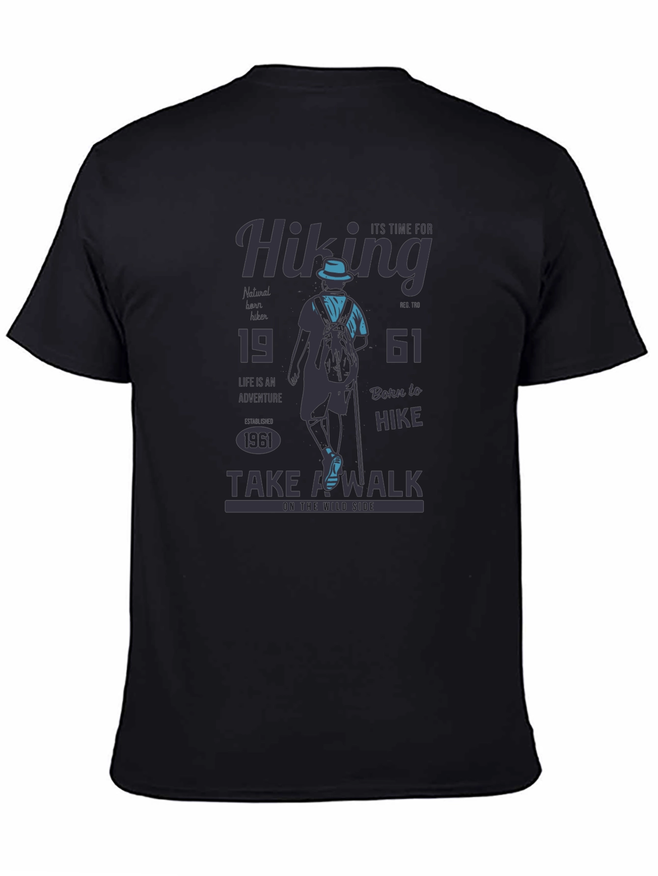 Black Hiking Adventure T-Shirt - Born to Hike view 4