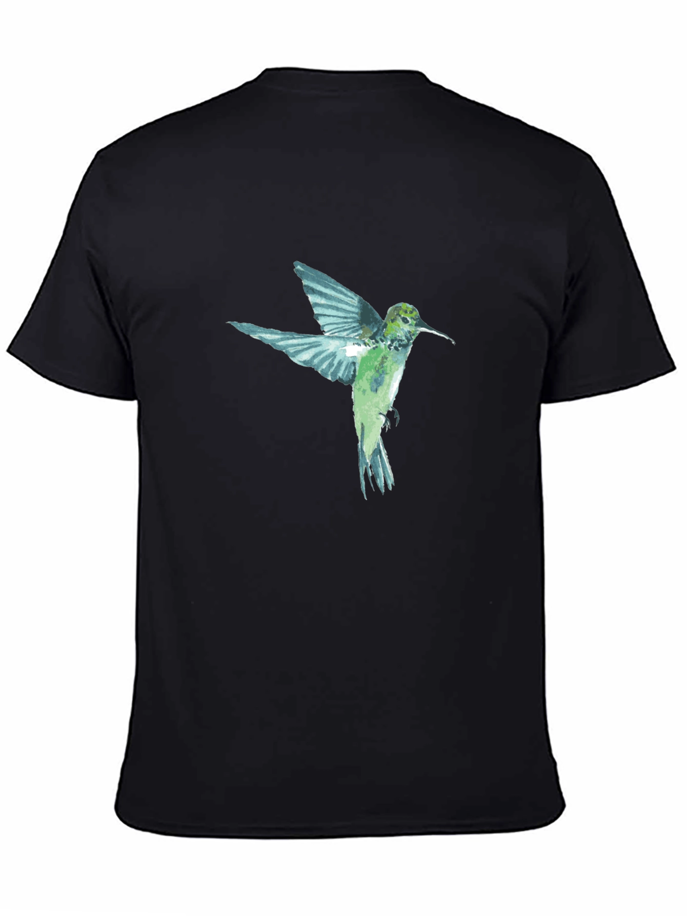 Black Hummingbird Graphic Print Black T-Shirt view 4