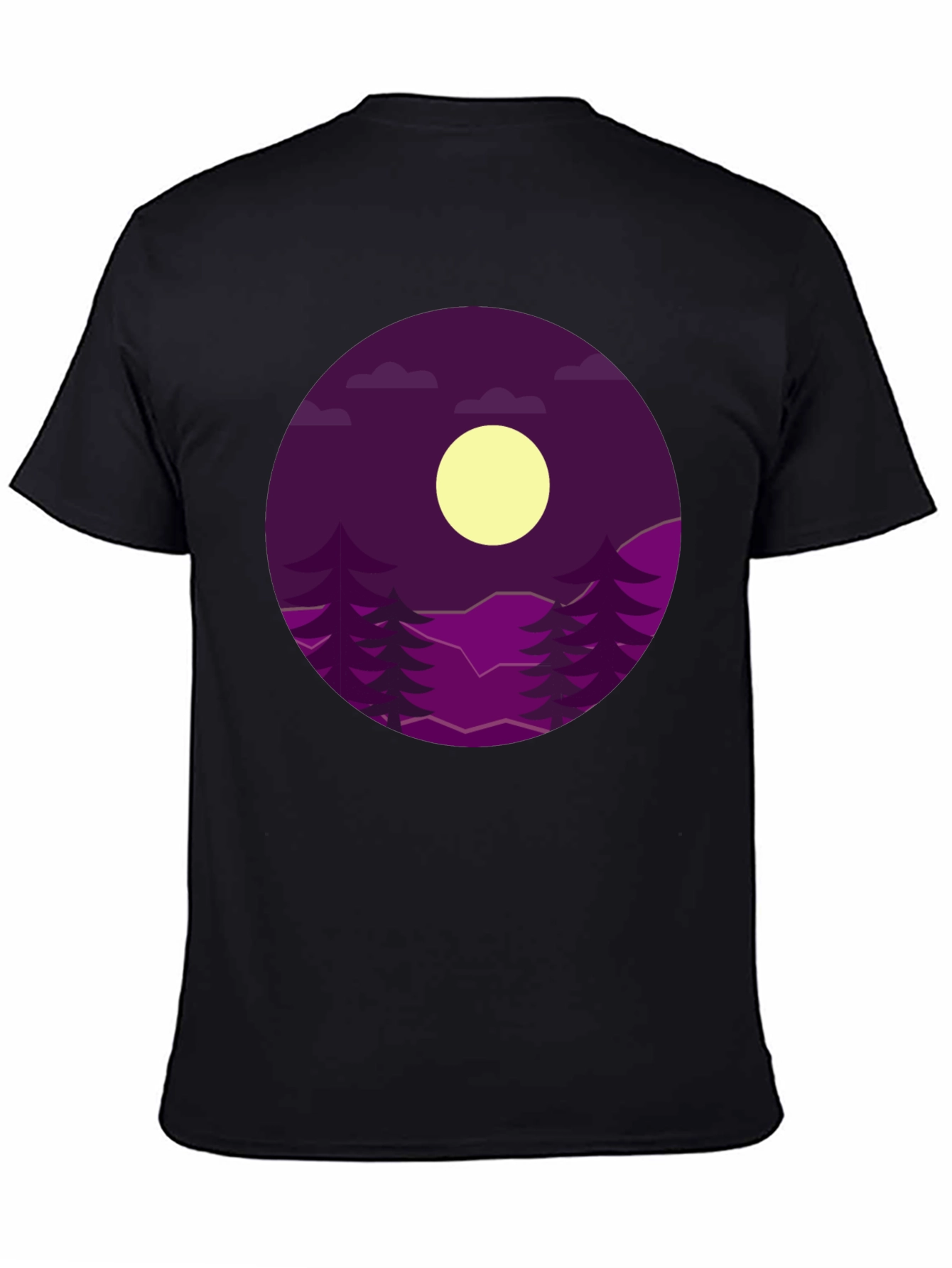 Black Night Sky Graphic Tee - Black Cotton Blend view 4