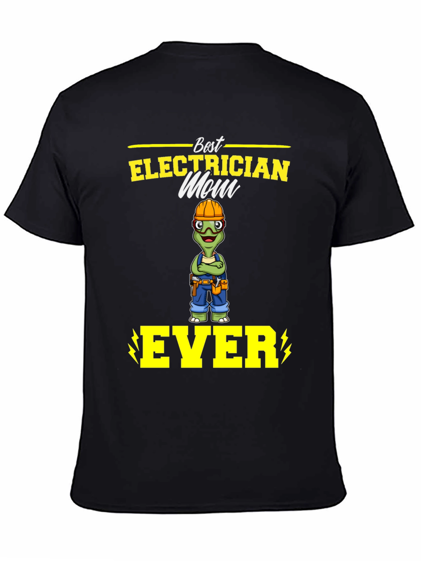 Black Best Electrician Mom Ever T-Shirt view 4
