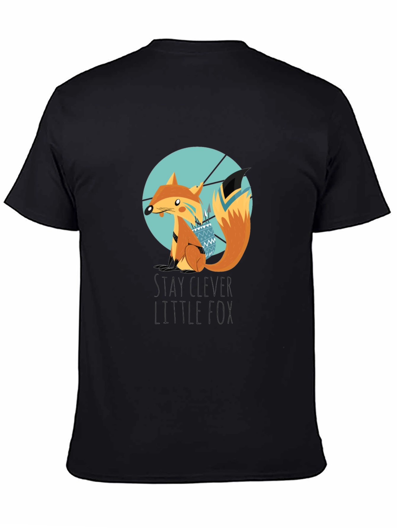 Black Stay Clever Little Fox Graphic T-Shirt view 4