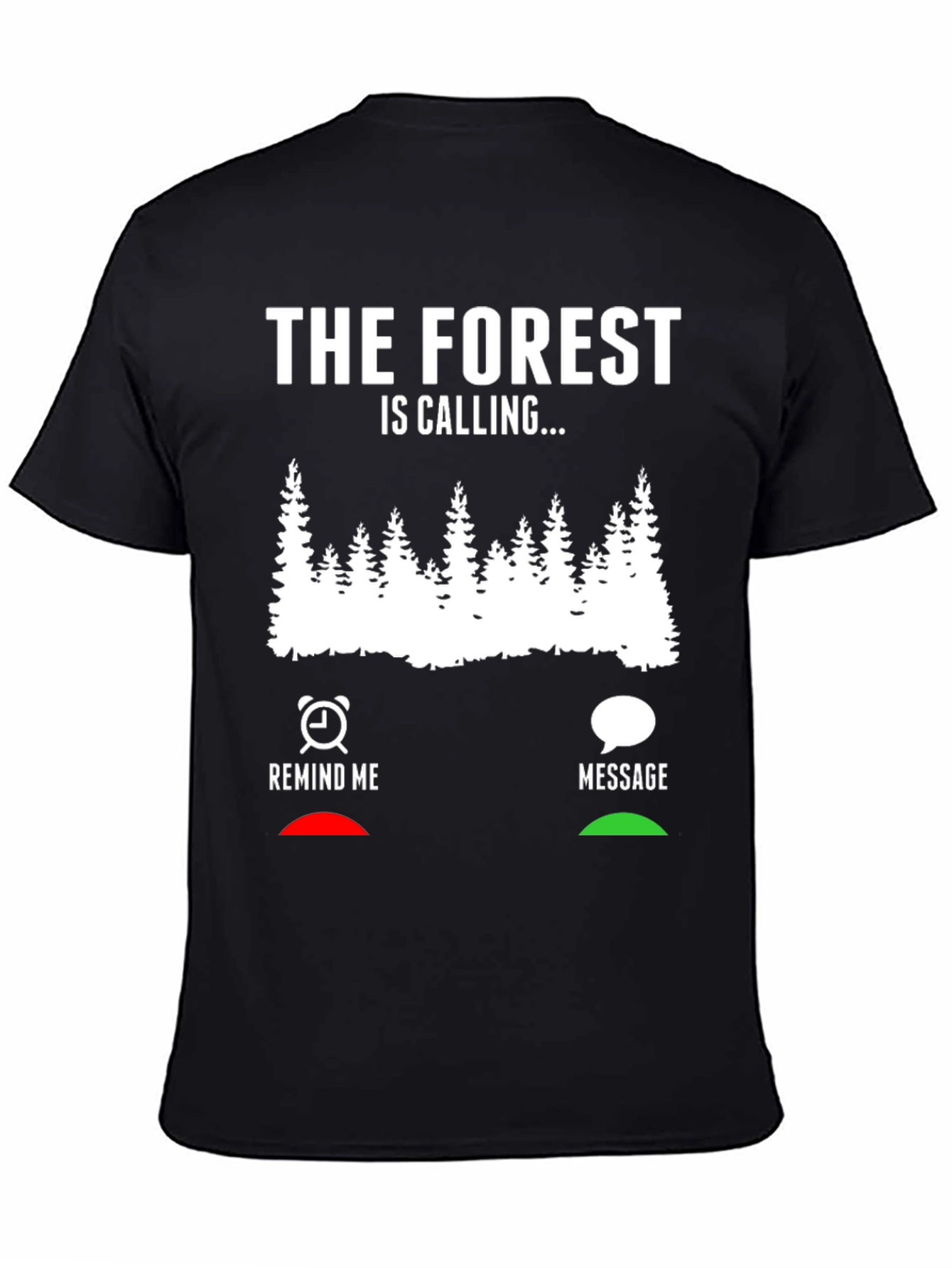 Black The Forest Is Calling Men's Black Graphic Tee view 4