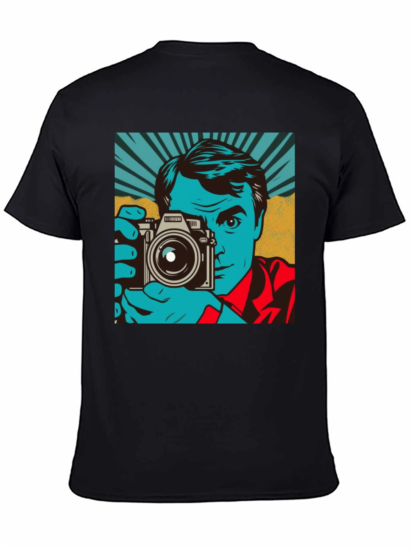 Black Retro Photographer Graphic Tee - Classic Cool Shirt view 4