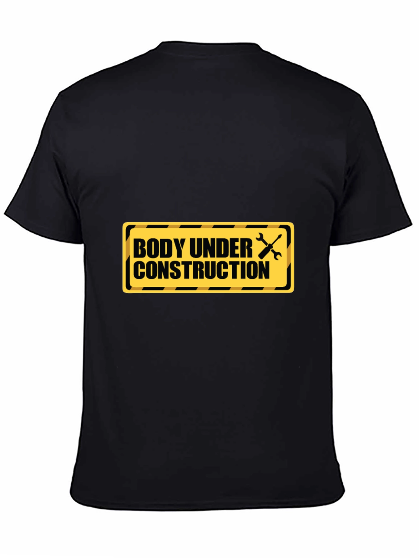 Black Body Under Construction T-Shirt - Gym & Fitness Apparel view 4