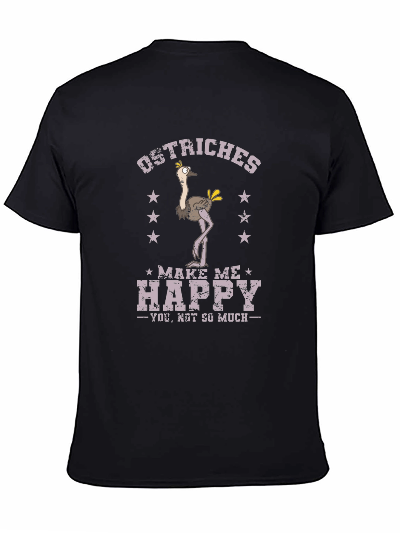 Black Ostrich Lover Graphic Tee - Humor T-Shirt view 4