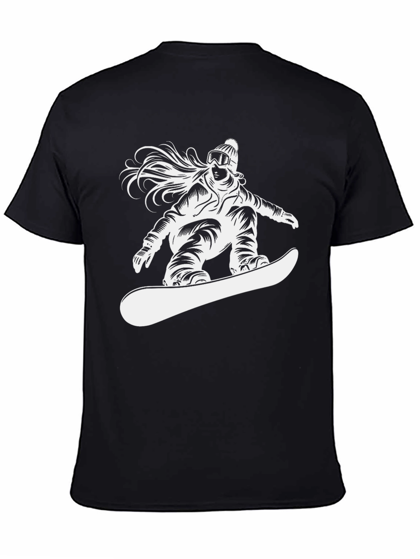 Black Snowboarder Graphic T-Shirt - Black Casual Tee view 4