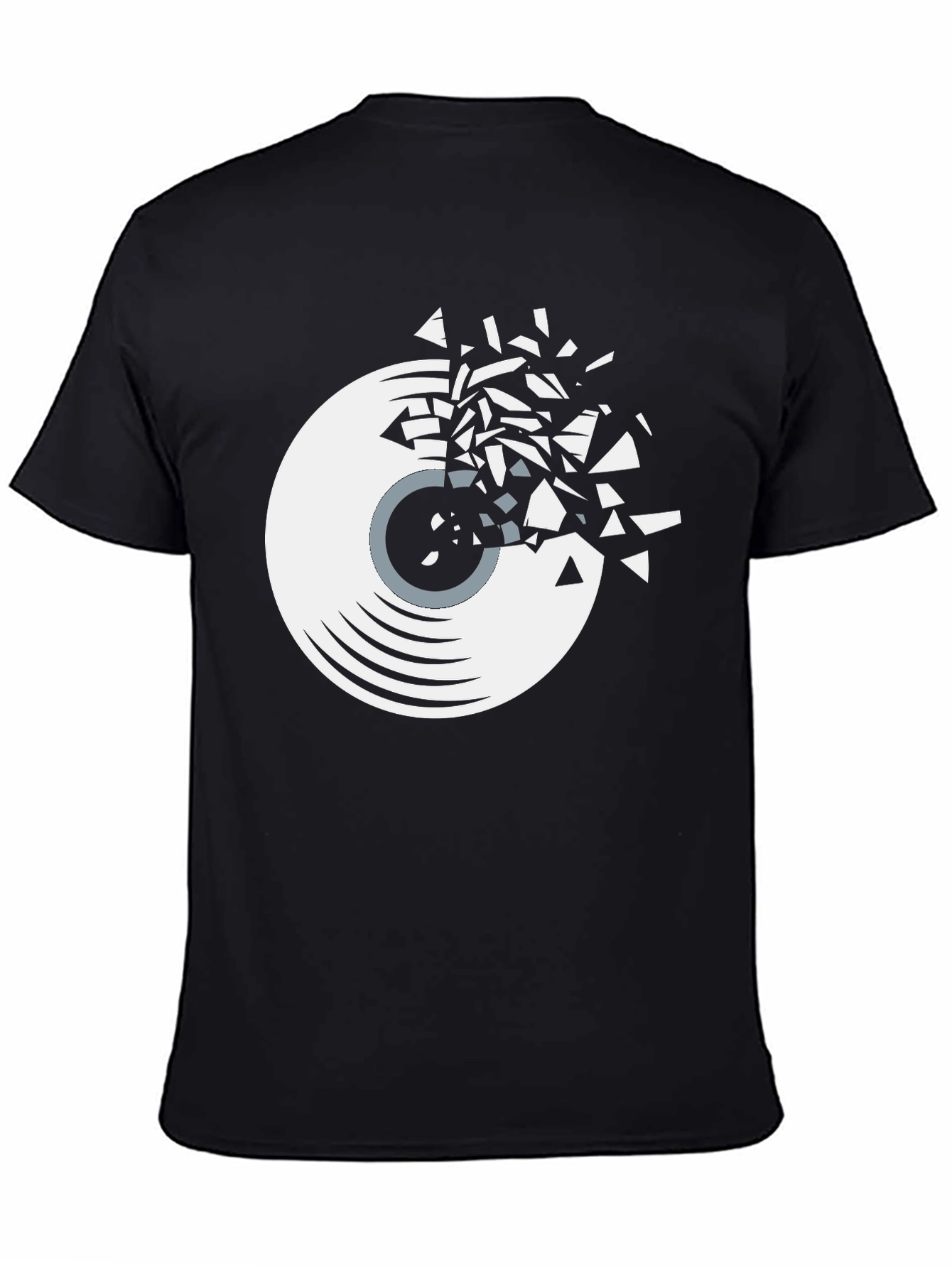 Black Shattered Record Graphic Tee - Black view 4