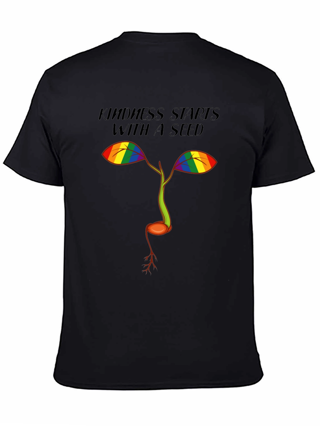 Black Kindness Starts with a Seed Black T-Shirt view 4