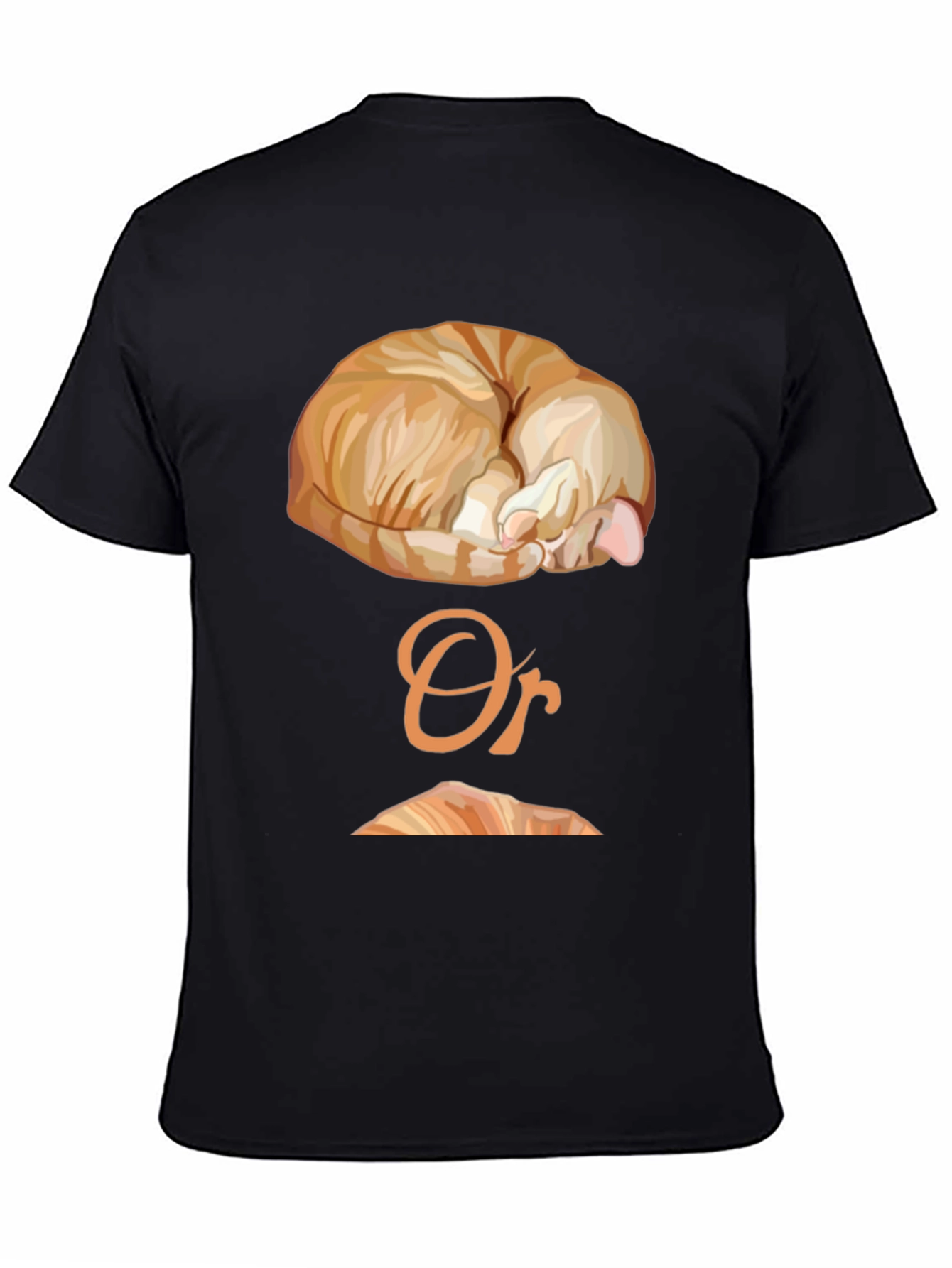 Black Cat Nap or Croissant Graphic T-Shirt view 4