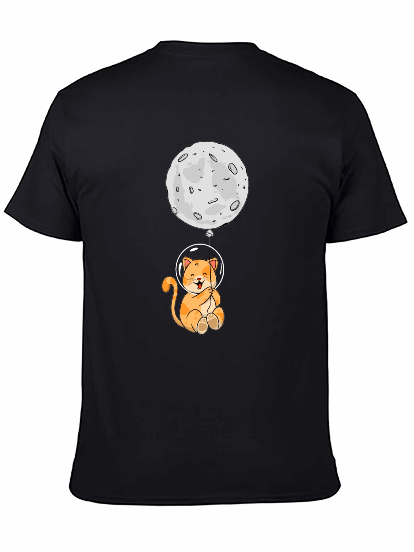Black Astronaut Cat & Moon Graphic Tee view 4