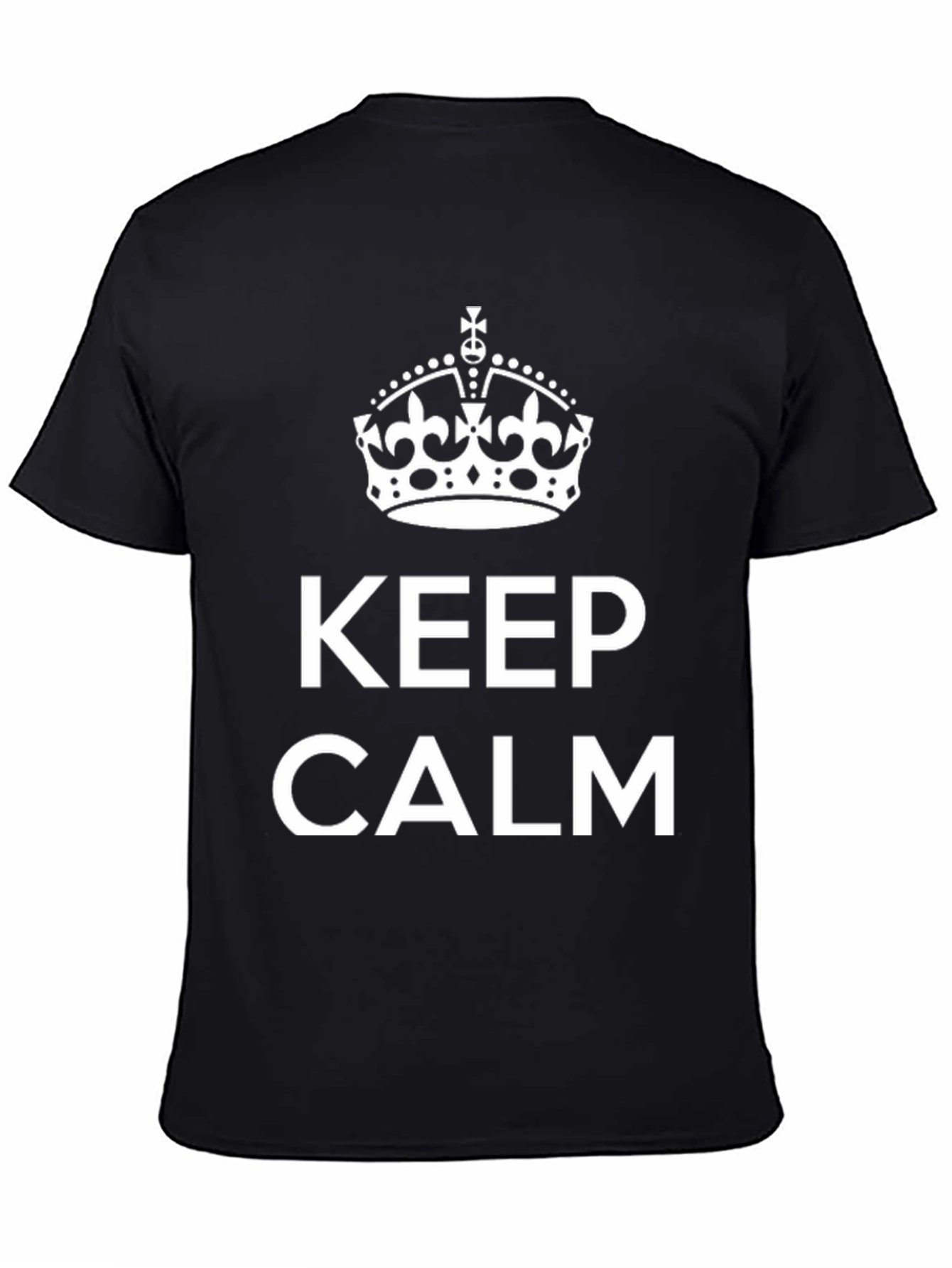 Black Keep Calm Graphic Tee - Black Cotton Blend Comfort Fit view 4