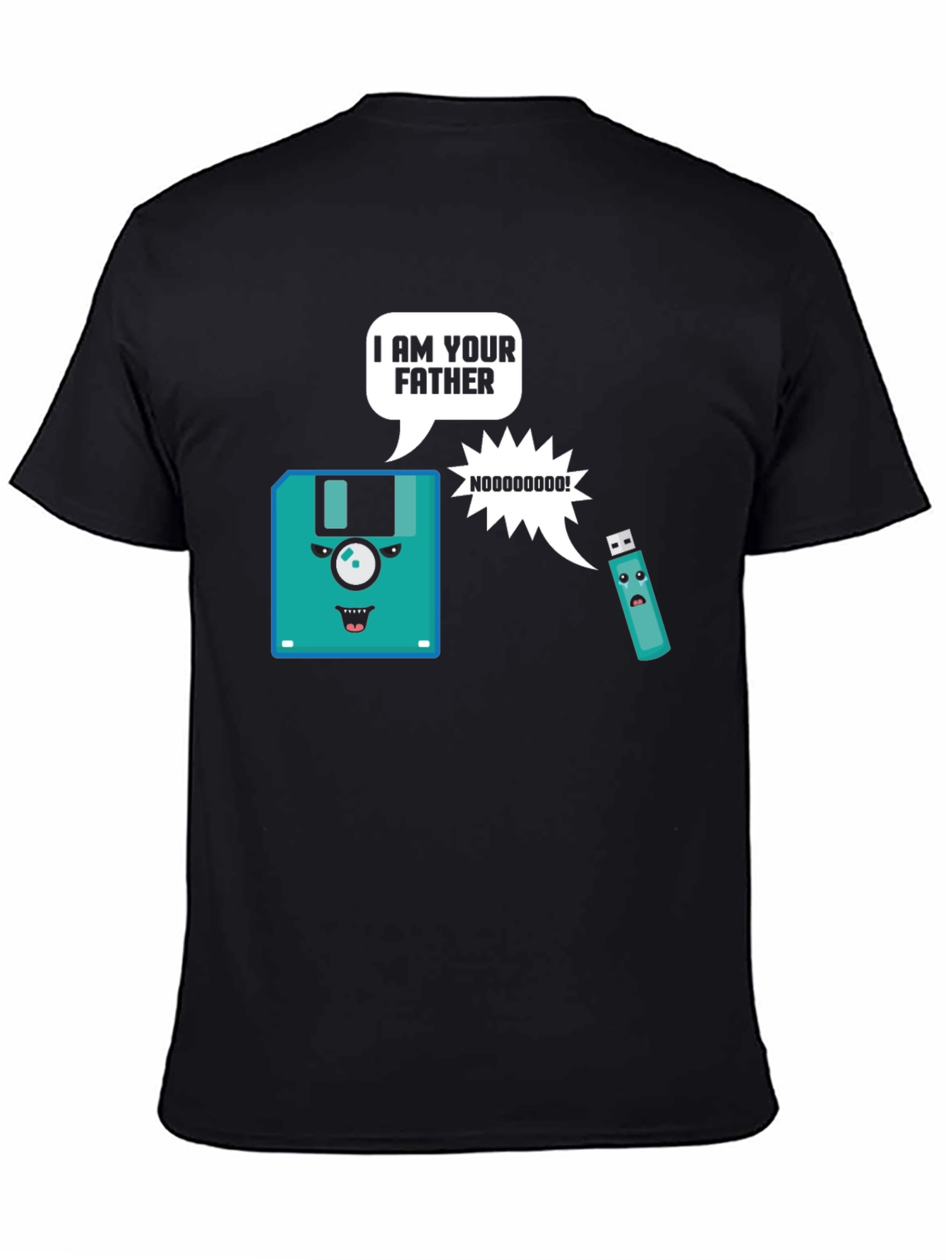 Black I Am Your Father Floppy Disk T-Shirt view 4