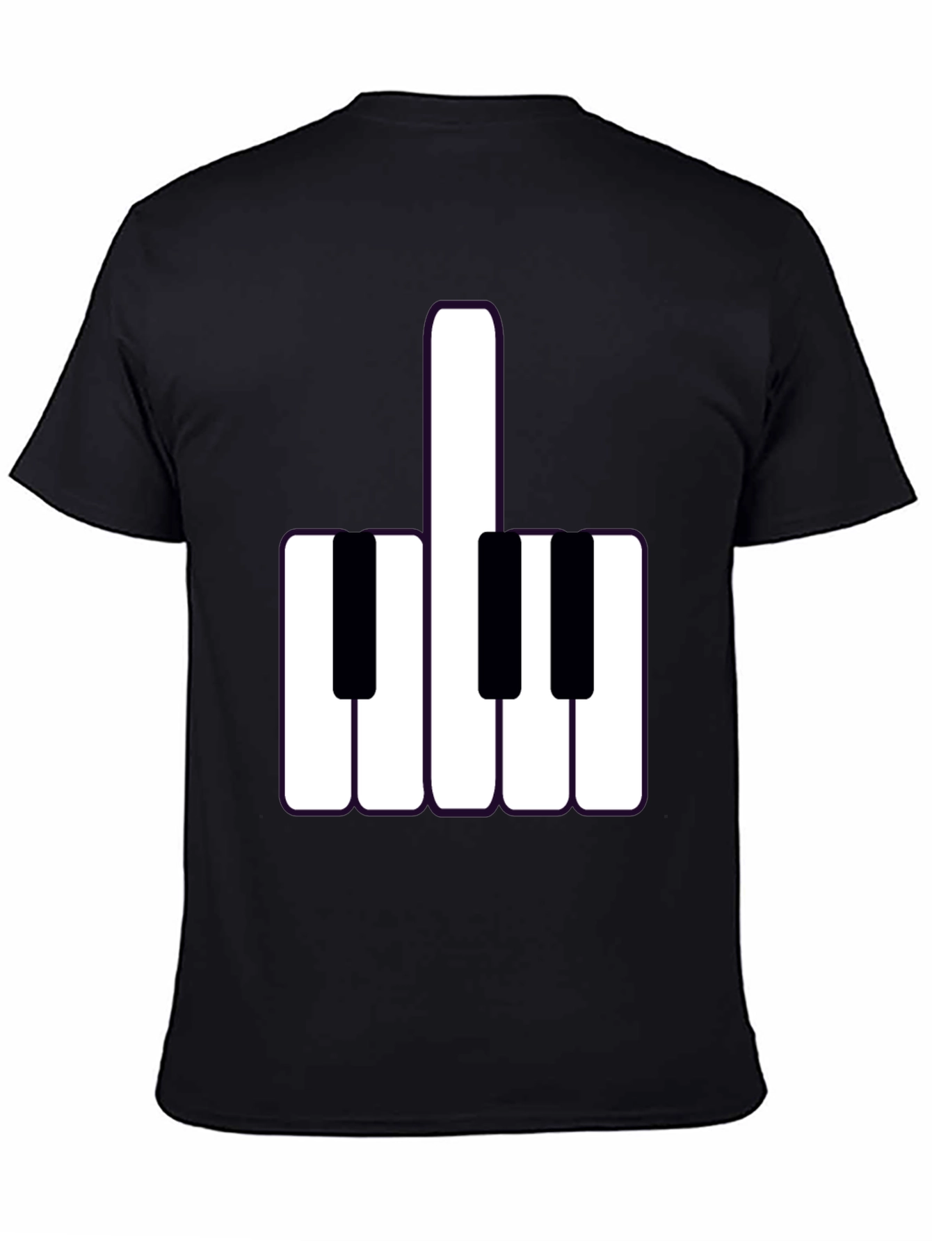 Black Musical Middle Finger Graphic Tee - Black view 4