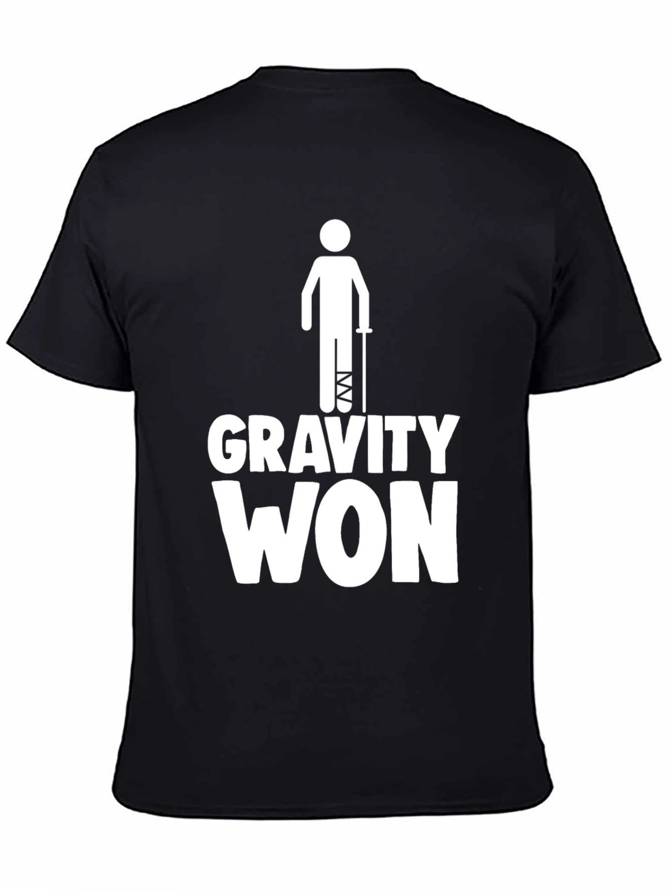 Black Gravity Won Funny Injury T-Shirt view 4