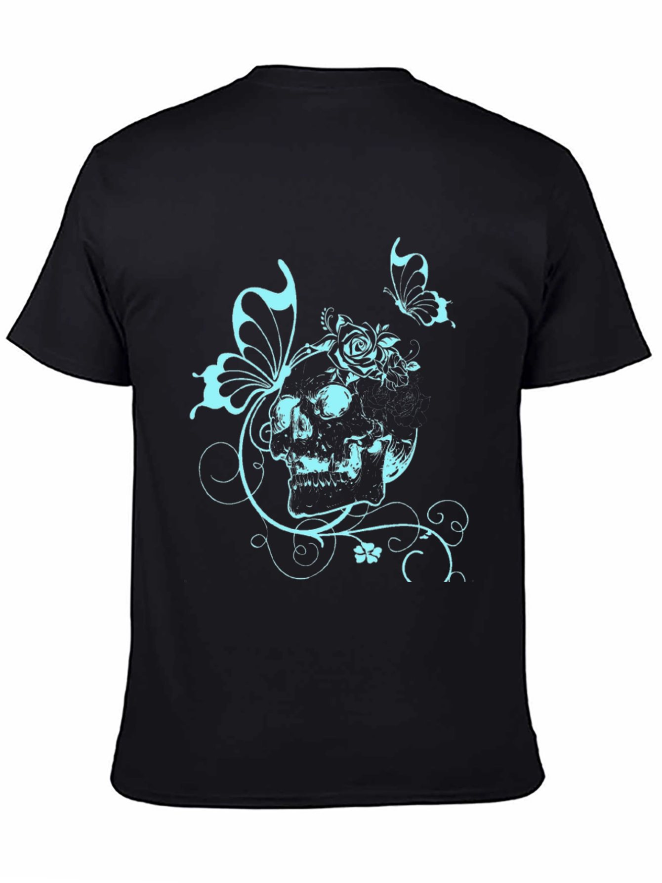 Black Skull Butterfly Graphic Tee - Edgy Style view 4