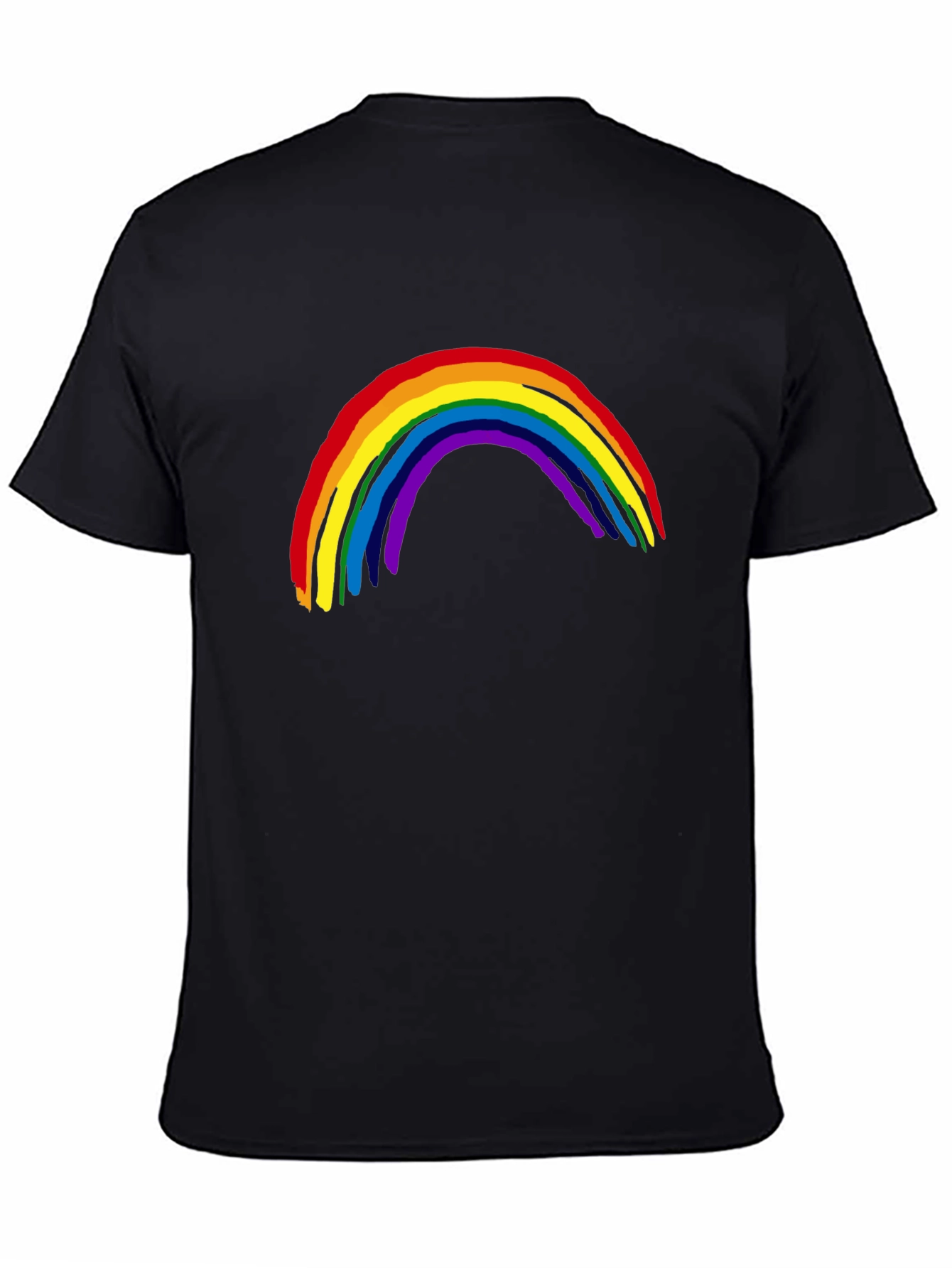 Black Rainbow Graphic Tee - Black Casual Shirt view 4