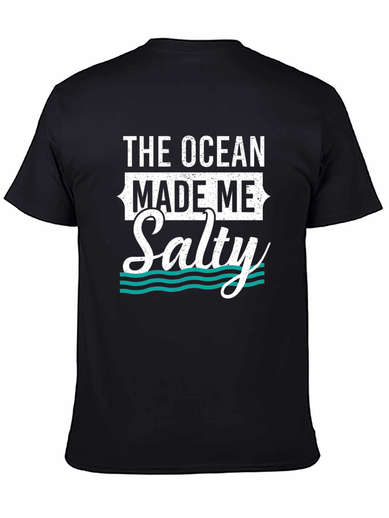 Black The Ocean Made Me Salty Graphic Tee view 4