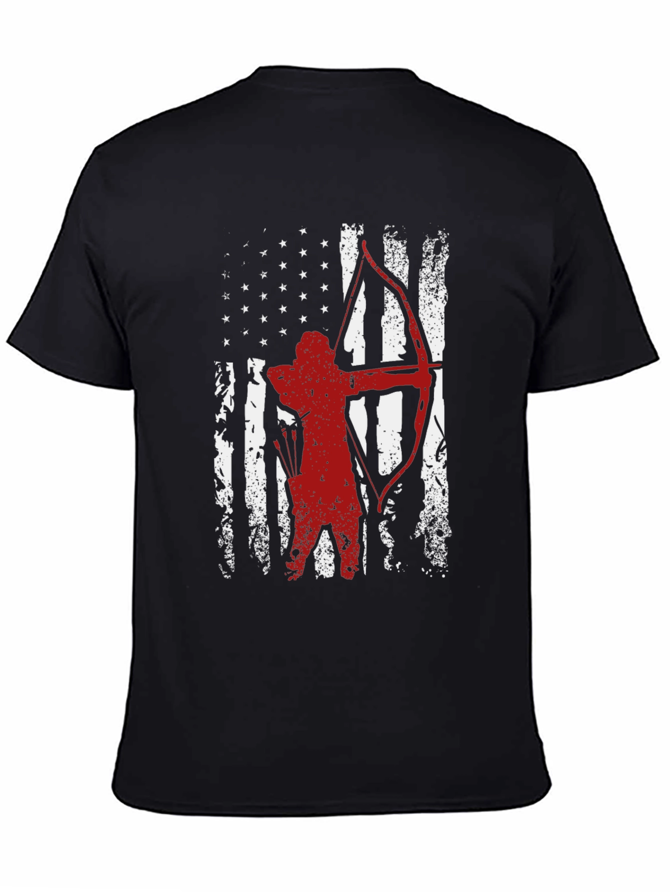 Black American Flag Archer Graphic Tee view 4