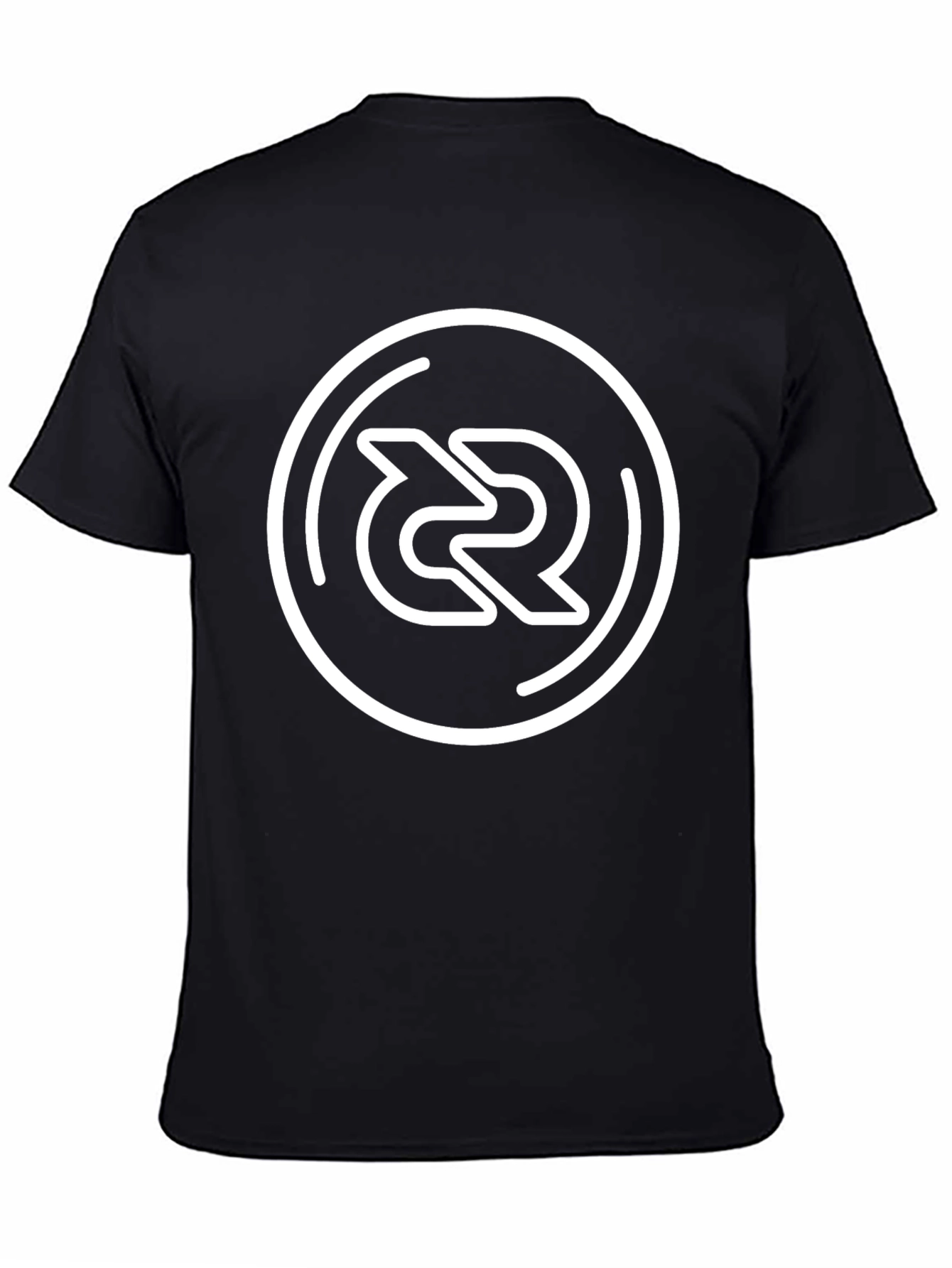 Black Graphic Black Tee with Circular Logo view 4