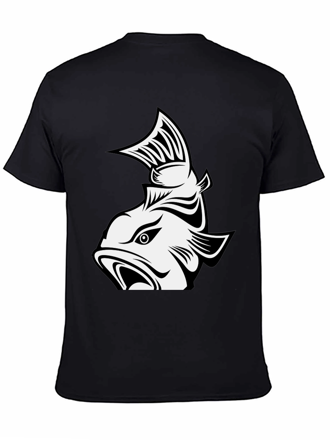 Black Fish Graphic T-Shirt - Men's Black Tee view 4