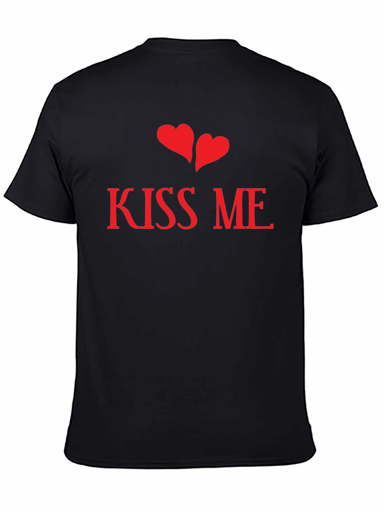 Black Kiss Me Valentines T-Shirt - Black view 4