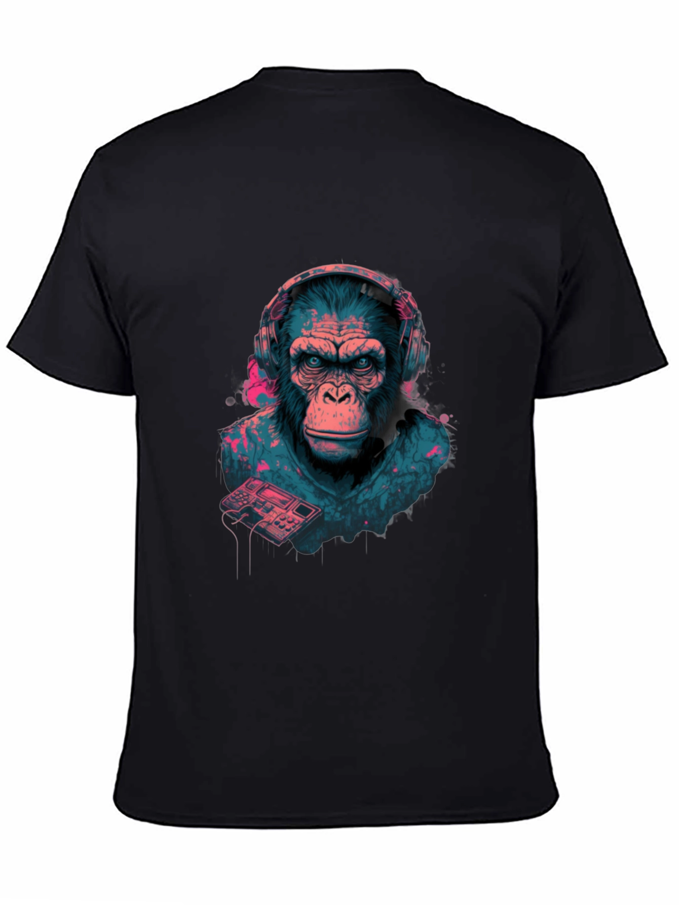 Black DJ Ape Graphic Tee - Cool & Unique Design view 4
