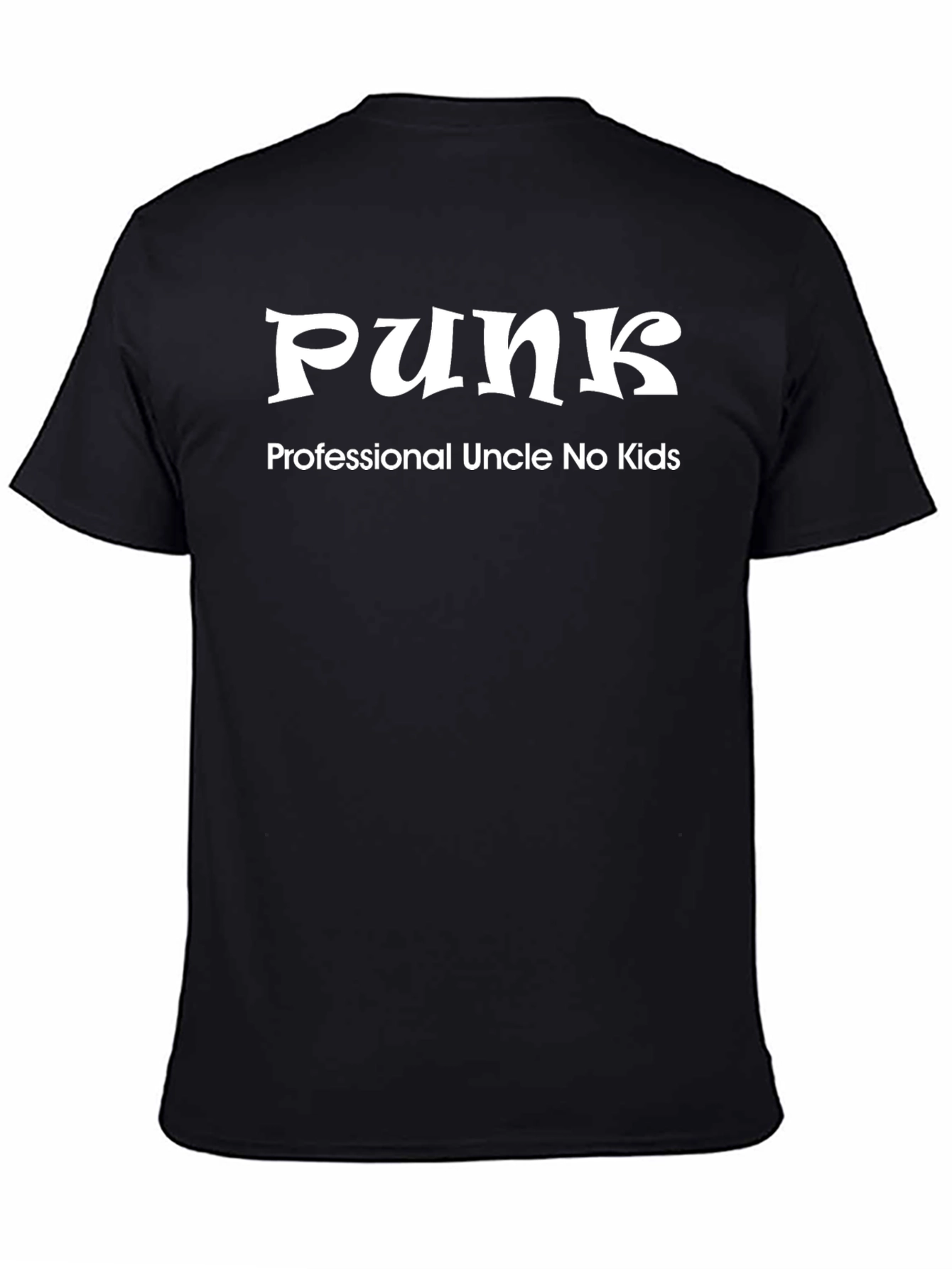 Black Funny "Punk Professional Uncle" Black T-Shirt view 4