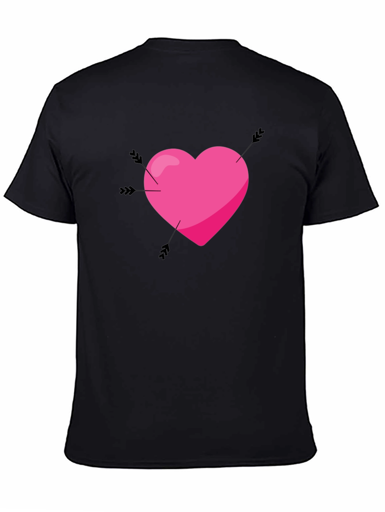Black Heart Arrow Graphic Tee - Men's Black T-Shirt view 4