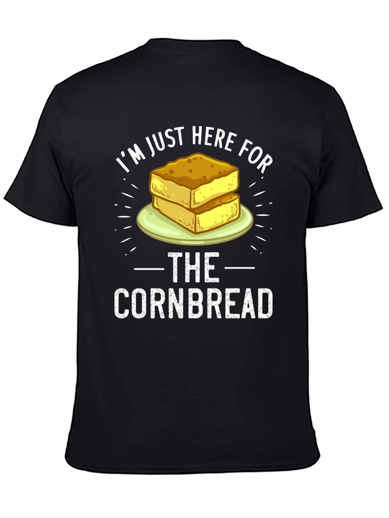 Black I'm Just Here For The Cornbread T-Shirt view 4